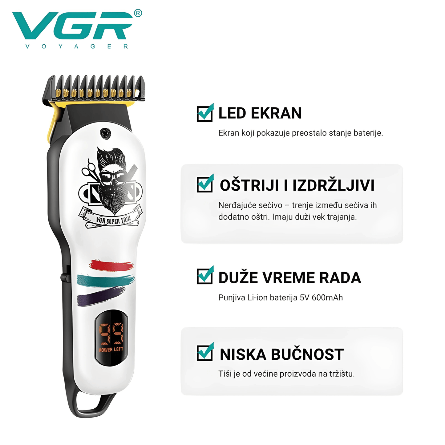 VGR V-971 – Profesionalni trimer za kosu i bradu